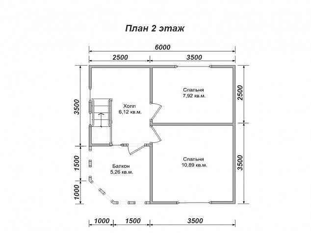 Каркасный дом 6.5x6.5 - КД 25