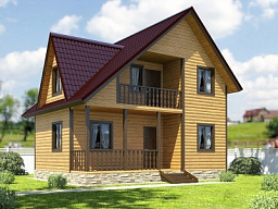 Каркасный дом 6x8 - КД 33 - строительство под ключ, проекты и цены в Казани - Строительная компания «Метрика»