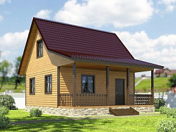 Каркасный дом 7x8 - КД 26 - строительство под ключ, проекты и цены в Казани - Строительная компания «Метрика»