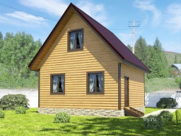 Каркасный дом 6x6 - КД 15 - строительство под ключ, проекты и цены в Казани - Строительная компания «Метрика»