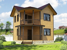 Каркасный дом 6.5x6.5 - КД 25 - строительство под ключ, проекты и цены в Казани - Строительная компания «Метрика»